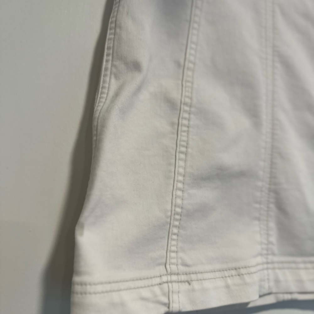 Free People Modern Femme Stark White Sz:0 paneled Rear Zip mini Pencil skirt - Picture 6 of 10